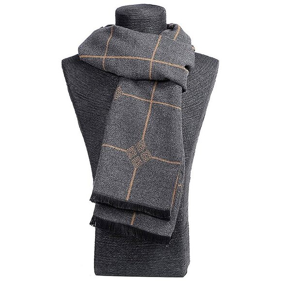 Mens Scarf Winter Fashion - grey Heart - Picture 3 of 5